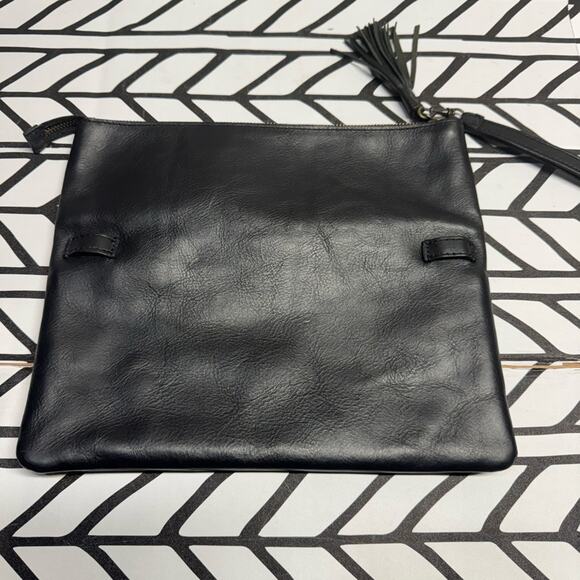 Kelly Moore Black Leather Clutch with tassel zip - Picture 4 of 8